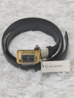 Brand new, unused Gianni Valentino men's belt, black, pinless.