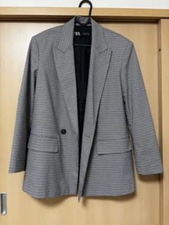 ZARA テーラードジャケット チェック柄 XSサイズのサムネイル