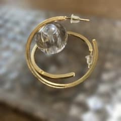 ゴールドカラー フープピアス 両耳用のサムネイル