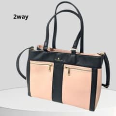 2WAYトートバッグ✨️ 美品✨️ ピンク 大容量 ショルダー付♡可愛い♡のサムネイル