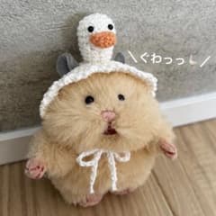 はむにぎり　かぶりもの　ボンネット　アヒル(白) - 4