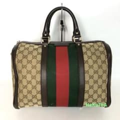 GUCCI グッチ GGキャンバス シェリーライン ボストンバッグ レディース