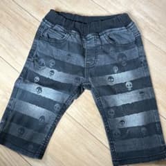 ドクロ柄ストライプハーフパンツ 110cmのサムネイル