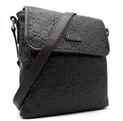 極美品】グッチ ショルダーバッグ シマレザー ポシェット ダーク