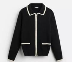 ZARA コントラストジップアップガーデン. Mサイズ - メルカリ