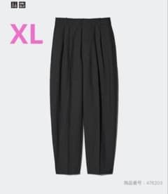 ユニクロ　リネンブレンドバレルレッグパンツ　XL ブラックのサムネイル