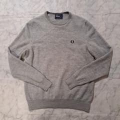 FRED PERRY メリノウール クルーネック ニット グレー M