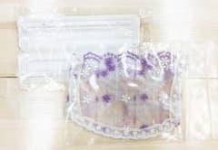 送料込み！可愛くて大人気♡ホワイトレース(紫)のマスクカバー♡のサムネイル