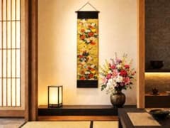 16)2505】和柄タペストリー・31×112cm/流水花文/帯リメイク - メルカリ