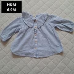 H&M ストライプ 襟 ブラウス 74cmのサムネイル