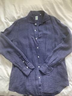 【美品】フィナモレ リネンシャツ 42 ネイビー イタリア製 麻100% 美品】フィナモレ リネンシャツ 42 ネイビー イタリア製 麻100% - メルカリ