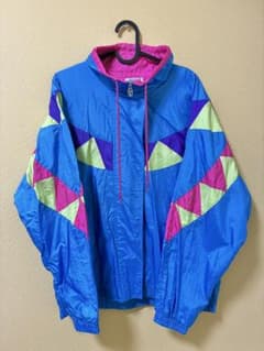 LAVON ヴィンテージ ナイロンジャケット ブルー×ピンクのサムネイル