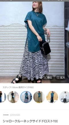 JEANASIS シャロークルーネックサイドドロストTEEのサムネイル