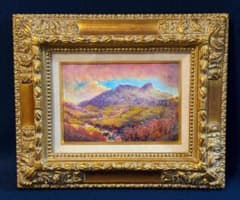 【真作】絵画　作者不詳　サイン有　油彩3号　海景　逸品　S187 真作」作者不明「向島風景」風景画 油彩画 額装 サイン有り SM号