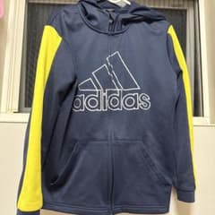 adidas ジップアップパーカー ネイビー 160のサムネイル
