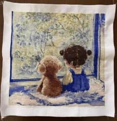 ☆ミュゲ様専用☆オーダー クロスステッチ No.88 女の子と犬 9800のサムネイル