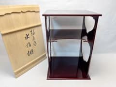 美品 茶道具 五島屋謹製 輪島塗 紹鴎好写 水指棚 溜塗 茶棚 共箱