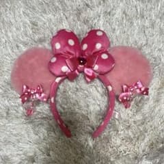 ディズニー カチューシャ ピンク ミニー 水玉 もこもこのサムネイル