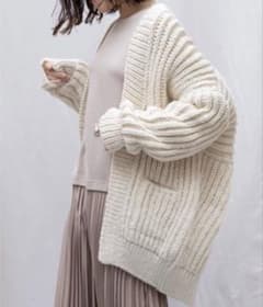 ト*デ様 手編みペルーニット ビッグシルエット畦編みカーディガンのサムネイル