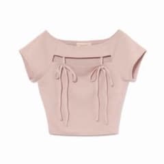 andmary Bebe ribbon tops pink - メルカリ