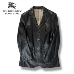 みなみ【美品】BURBERRY バーバリー ブレザー 極美品 バーバリー ブラックレーベル ラム レザー ジャケット Mサイズ