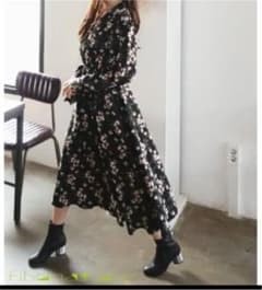 【レディース】大きいサイズ ゆったり 花柄ロングワンピースのサムネイル