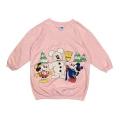 80s USA製 Disney ミッキー ミニー スウェット ピンク ビンテージ