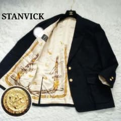 STANVICK】英国製 モヘヤウールテーラードジャケット 馬具裏地金釦 
