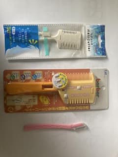 バーバー用カットコームとヘアカッターと剃刀　セットのサムネイル