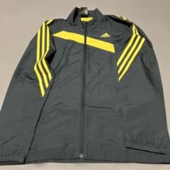 adidas ナイロンジャケット ブラック イエロー