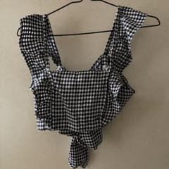 GRL 千鳥柄バックリボンビスチェのサムネイル