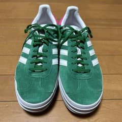 adidas GAZELLE BOLD グリーン　ルシッドピンク美品　箱無しのサムネイル
