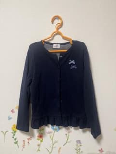 parentsdream ネイビー フリル付きカーディガン　130cmのサムネイル