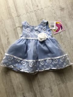 YOUNG GUARD 水色花柄ドレス　新品未使用のサムネイル
