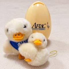 【非売品】AFLAC アフラック ダック ぬいぐるみ 貯金箱 ストラップ 3点のサムネイル
