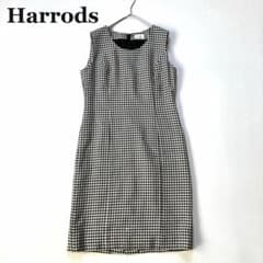 ハロッズ Harrods ノースリーブワンピース 千鳥格子 日本製 ウール 2