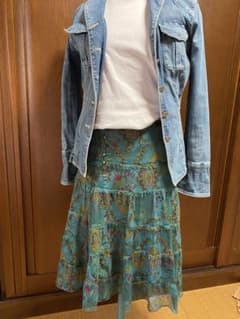 シフォンティアードターコイズスカートのサムネイル