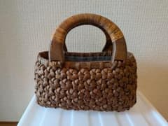 ラ*ラ様 山葡萄 かごバッグ 六角花編み - メルカリ