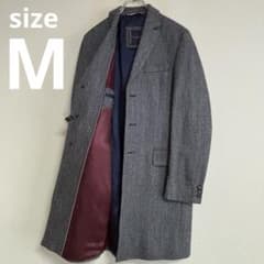 美品】トミーヒルフィガー メンズ ヘリンボーン チェスターコート M