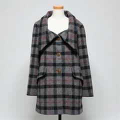 【美品】ヴィヴィアンウエストウッド　変形ショートコート　チェック　グレー 美品】ヴィヴィアンウエストウッド 変形ショートコート チェック グレー