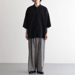 FIRMUM ナイロンタッサー ガーメントダイ シャツ ブラック ユニ