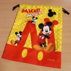 ミッキーマウス 巾着袋 イエロー ディズニーのサムネイル