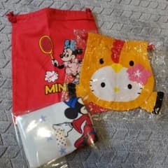미키 미니 키티 건착과 핸드 타올 신품 미사용