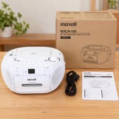 【美品】maxell CD ラジオ　カセットMXCR-100　箱付き　USB対応