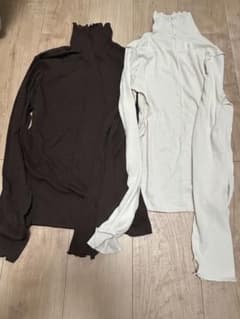 GU ハイネック 長袖 リブトップスのサムネイル
