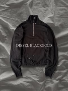 2010s】DIESEL BLACK GOLD ハーフジップ スウェット 黒 - メルカリ