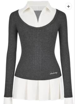 andwang Shirt pleated mini onepieceのサムネイル