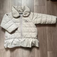 べべ 中綿 ダウン ベージュ 90 BeBe アウター ジャケット フリル