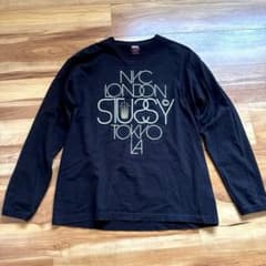 Stussy ゴールドクラウン ワールドツアー長袖カットソー ブラック Mのサムネイル