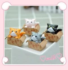 고양이 입상 고양이 4 개 세트 미니 귀여운 인테리어 잡화 새끼 고양이 선물
